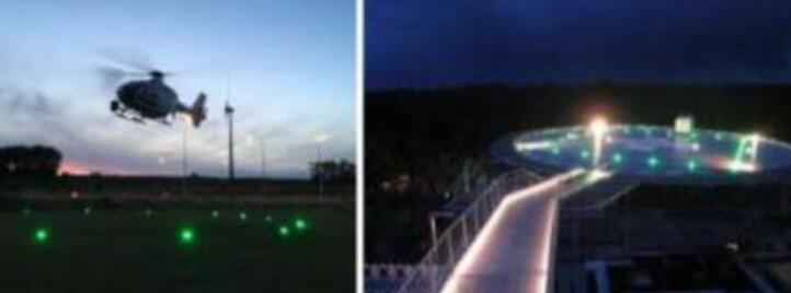 Portable airfield lighting for portable helipad and portable helicopter landing pad