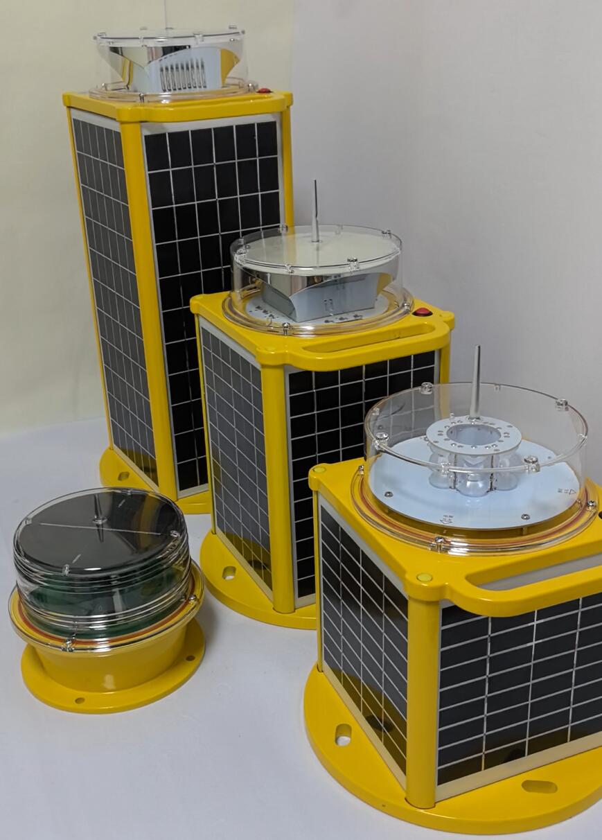 Solar marine beacon lights